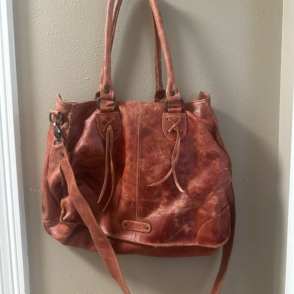 Bed Stu Bruna Stitched Tanned Leather Satchel Bag - Picture 2 of 8